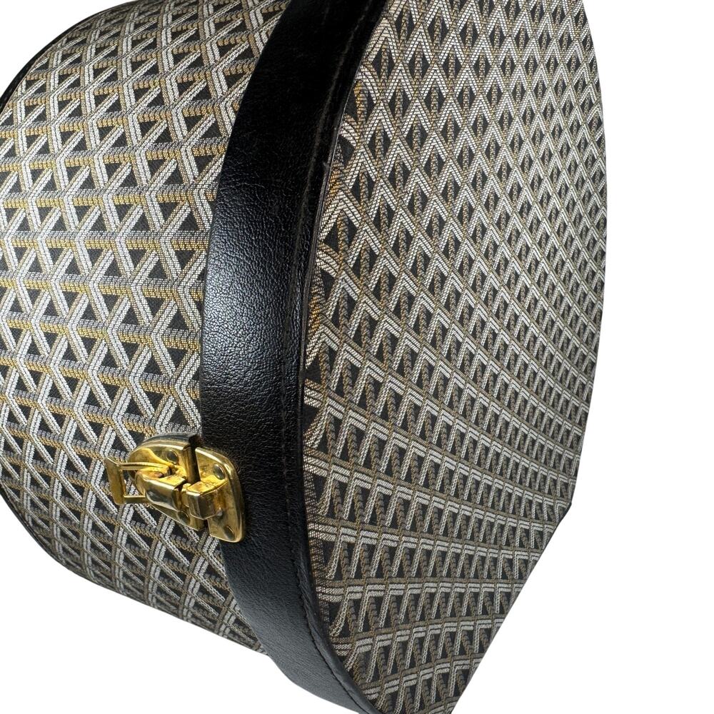 Goyard Goyardine Hat Box Trunk Bag Travel Boite Chapeau Vintage Round Suitcase - Picture 12 of 16